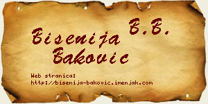 Bisenija Baković vizit kartica